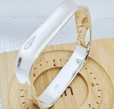 Solid Square Bangle 7.5 in .925 Sterling Silver 12 mm Polished Mirror Bracelet