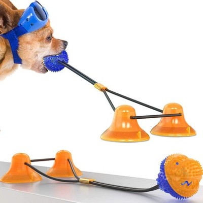 Double Suction Cup Dog Toy, Suction Cup Rope Puzzle Toy Pet Molar Bite Cleaning 