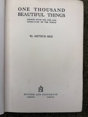 One Thousand Beautiful Things by Arthur Mee   1959 24th Impression Hodder
