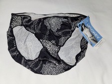 NWT Jockey sz 5 No Panty Line Promiss Nylon Bikini Underwear Black white