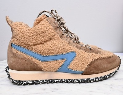 Rag & Bone Retro Hiker Camel Shearling Laced Up Sneakers Boots Womens Sz 40 10