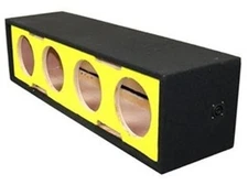 Deejay LED D12H4YELLOWSIDE 12 in. 4 Horn Side Speaker Enclosure, Yellow