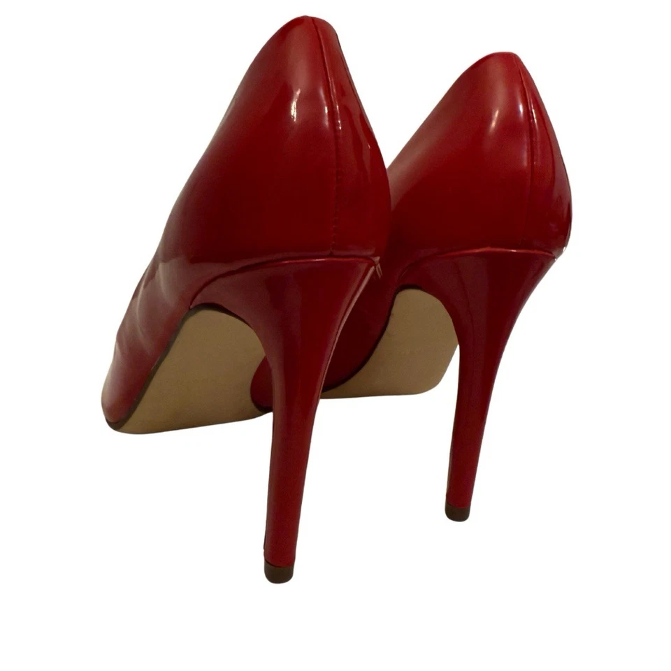 Call It Spring Women’s Red Patent Pointed Toe Pumps, Vegan Leather Heels, Size 8 - Image 2 of 4