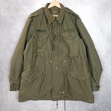 Vintage Military Field Jacket M65 Mens Medium Green Canvas Army USA OG 107