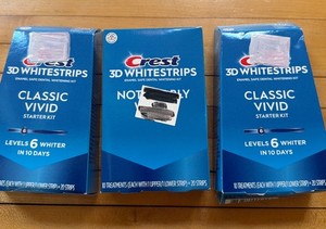 Image of Lot Of 3- Crest 3D WhiteStrips Noticeably White, 60 Total Strips