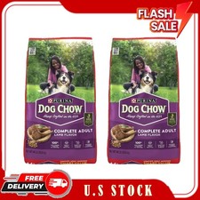 2 Pack Purina Dog Chow Complete Adult Dry Dog Food, High Protein Lamb, 44 lb Bag