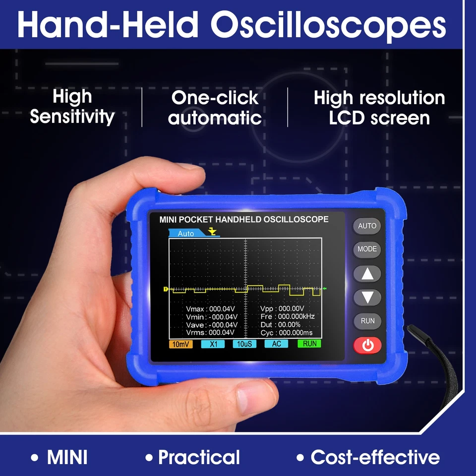HoldPeak Handheld Digital Oscilloscope 2.5MS/s Sampling Rate Portable Scope Mete - Image 4 of 4