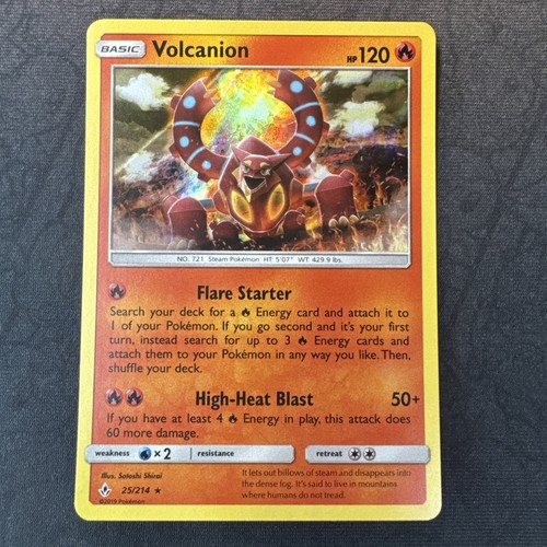 Volcanion 25/214 Sm-Unbroken Bonds Holo Sun & Moon Pokemon