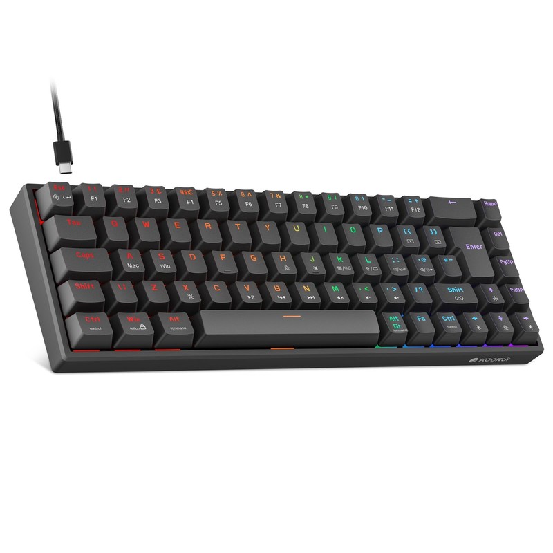 60% Mechanical Gaming Keyboard, Mixed Colors LED Backlit Ultra-Compact 69