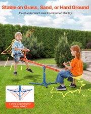 New Kids Seesaw, 100 lbs Load Capacity per Seat, Sit and Spin Teeter Totter wit