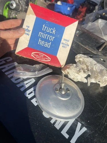 Vtg Truck Spot Mirror Nos In Box Aluminum Mint Farm Truck Hot Rod