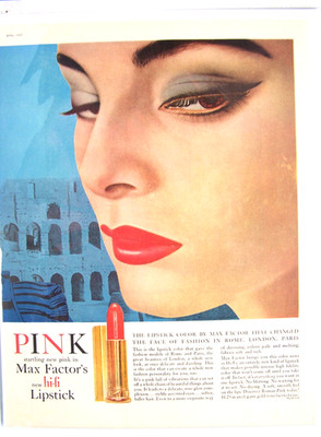 Max Factor new hi-fi PINK lipstick print ad