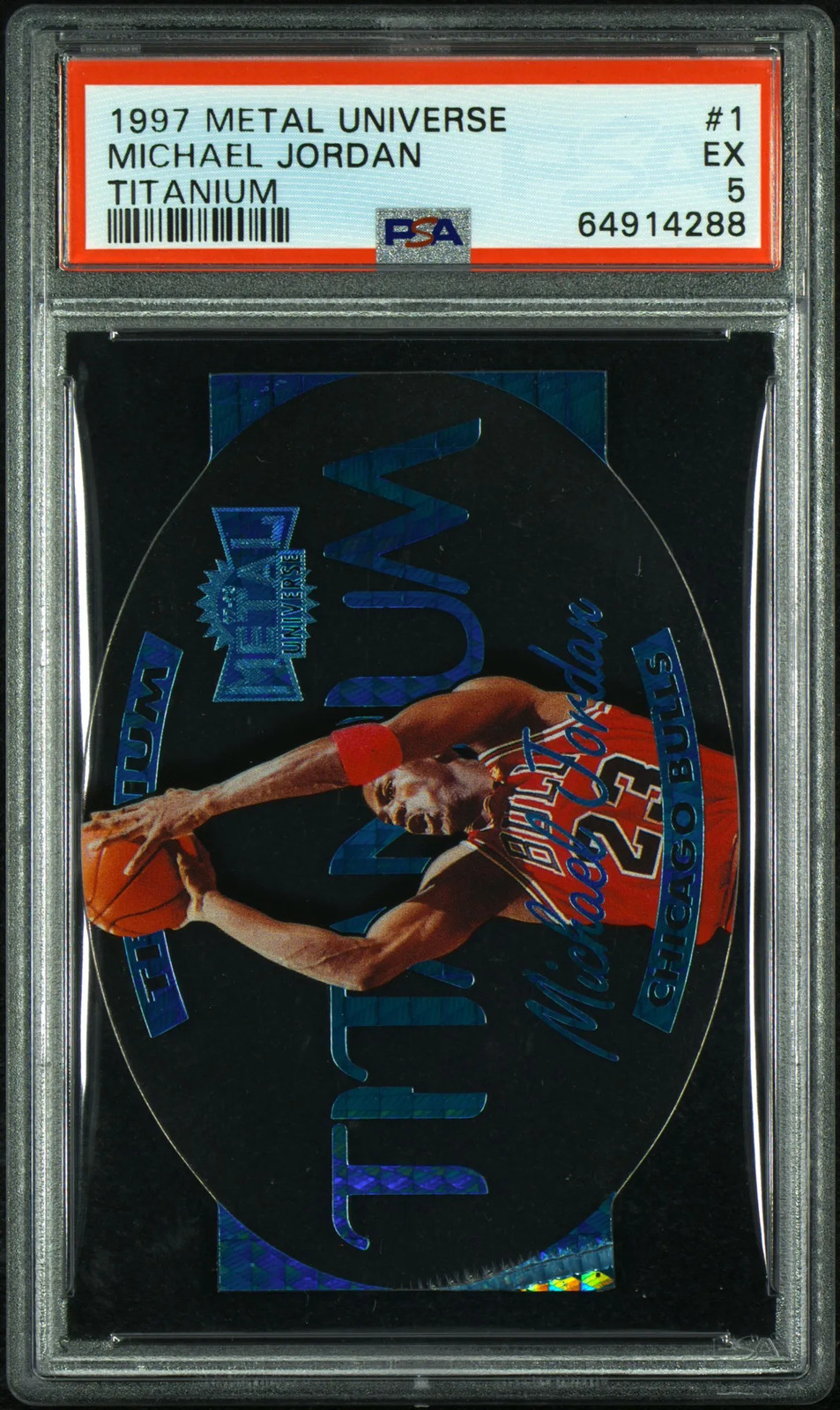 1997 Metal Universe Titanium Michael Jordan Insert Die Cut PSA 5 Chicago Bulls