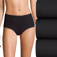 Women's Hanes Ultimate  Comfort, Period.  3-Pk Brief Li ... Color: Black Size: 9