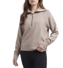 Danskin Women's Luxe Half Zip Pullover, Chai Heather Tan , Size: Small