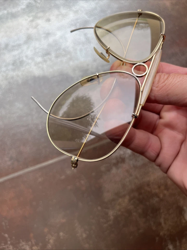 1960’s Vintage RAY BAN aviator Bausch & Lomb B&L Lunettes De Soleil Sunglasses - Photo 3/4