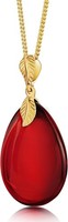 Damen Tropfen AnhäNger, Vergoldete 925 Silber Kette 45Cm, Schmuck Geschenk
