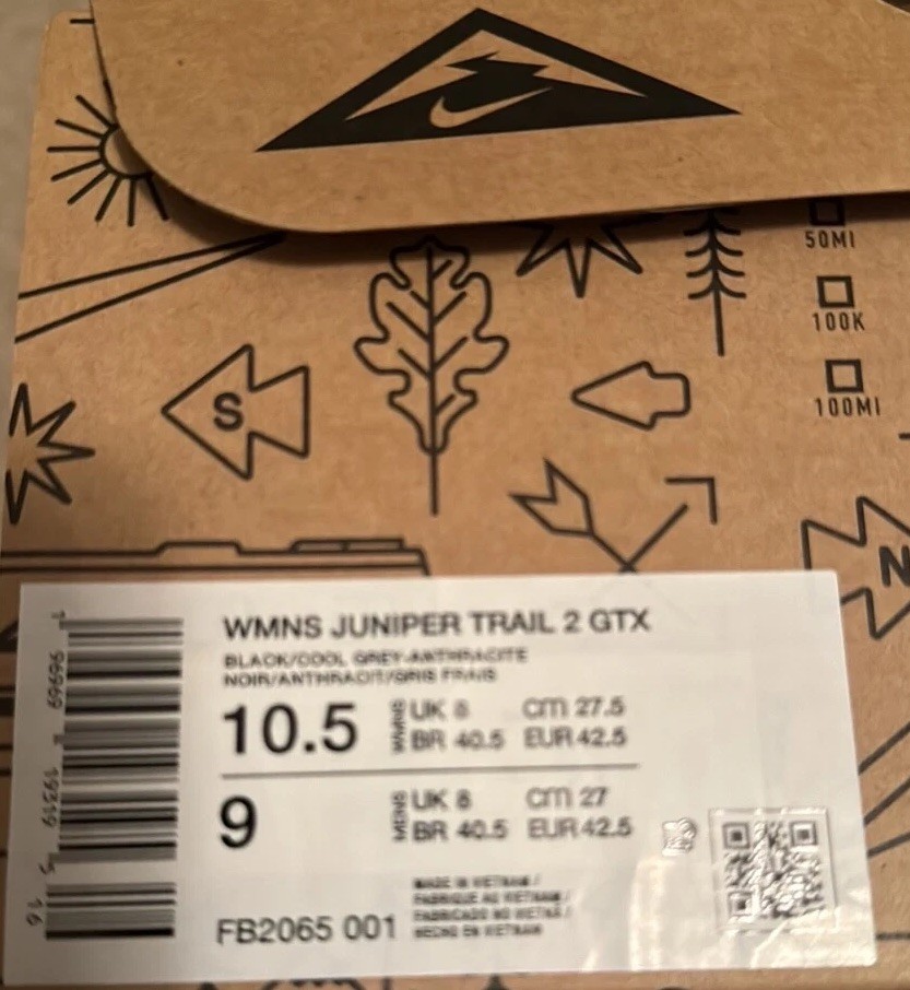 2023 Womens Nike Juniper Trail 2 GTX Sneakers Size 10.5 Black Cool Grey image 9