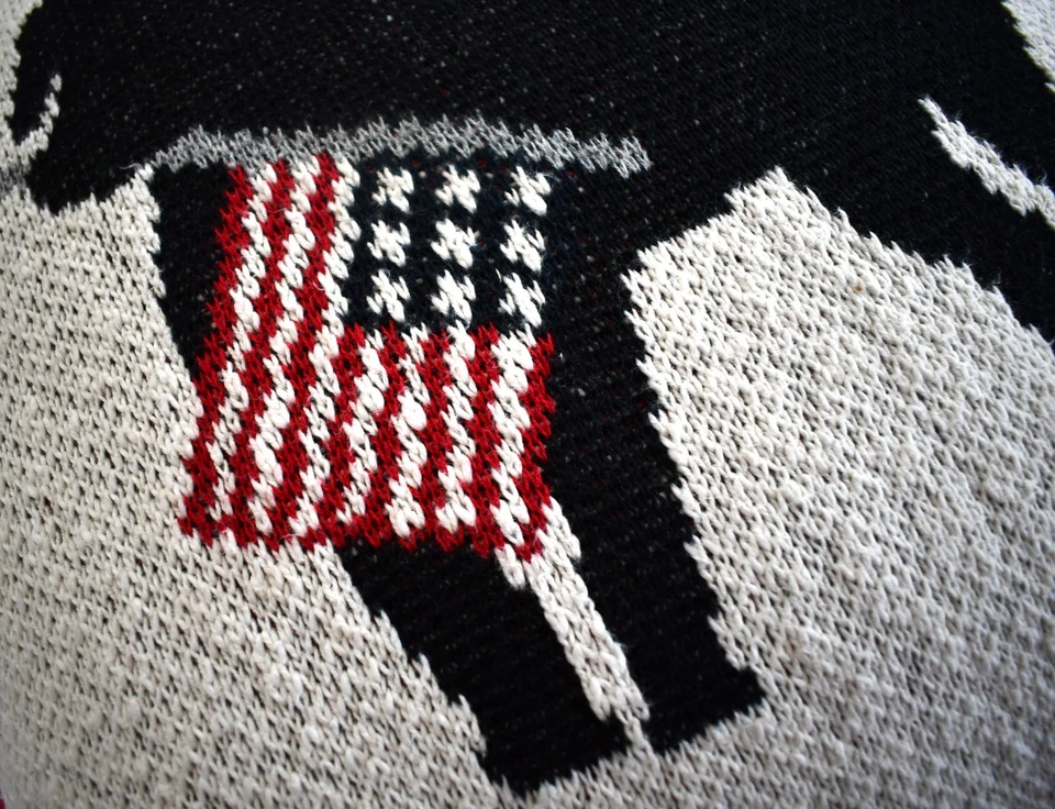 New BROOKS BROTHERS Americana Dog with USA Flag Indoor/Outdoor Decorative Pillow - Image 4 of 4