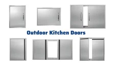 Outdoor Kitchen Doors Stainless Flush Mount Double Access Door with Handle
