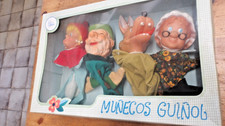 4 MARIONNETTES ANCIENNES A MAIN  ANNEES 70  EN BOITE FAMOSA  MADE IN ESPAGNE
