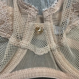 NWOT Lise Charmel Ecrin Glamour Lace Mesh Beige Bra 38C Swarovski Crystal France