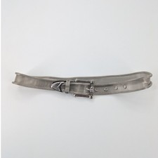 Mesh Chain Metal Belt Womens M Industrial Silver 80s Brutalist VTG Y2K
