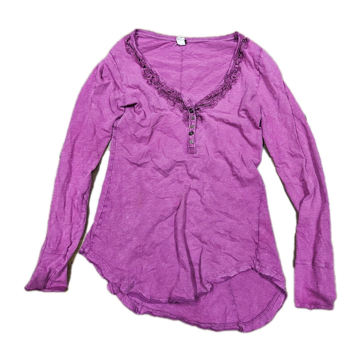 Free People x We The Free Oversized Arden Purple Long-Sleeve Tee Large