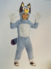 Disguise Deluxe Bluey Costume Toddler Size LG 5-6 Jumpsuit Head Piece Tail NEW
