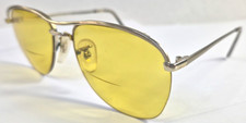 RARE Vintage Tura Yellow Lens Aviator Gold Glasses Frames, 53 16 Mod 401