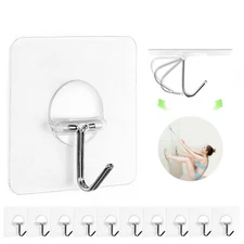 Adhesive Hooks for Hanging Heavy Duty Wall Hooks Self Adhesive Towel Coat Ho...