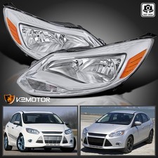 Clear Fits 2012-2014 Ford Focus Headlights Headlamps Driver Passenger Leftright
