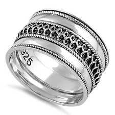 925 Sterling Silver Bali Design Ring