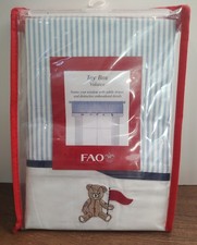 NOS FAO Schwarz Toy Box Window Valance Embroidered Teddy Bear Rocking Horse D1