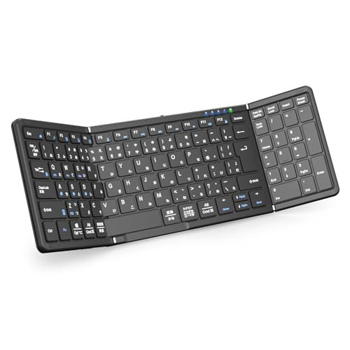 Omikamo Foldable Full-Size Portable Bluetooth Keyboard for On-the-Go Use