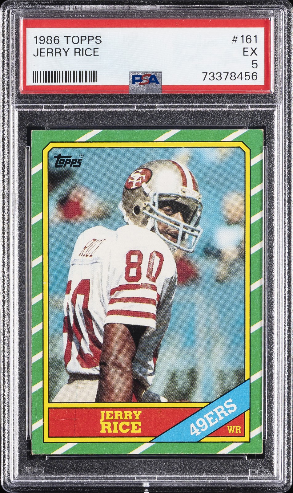 1986 TOPPS #161 JERRY RICE PSA 5 view 1