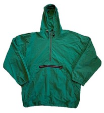 Giacca Anorak Vintage Woolrich Verde 1/4 Zip con Cappuccio UK S