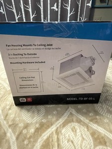 Tech Drive Bathroom Fan 80 CFM, 2.0 Sone – Quiet Bath Ventilation Fan