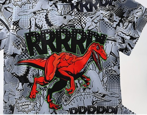 Boys T Shirt and Shorts Set, Size 7-8y Dinosaur Design. ( Quick Ship ๐ ) - Picture 2 of 2