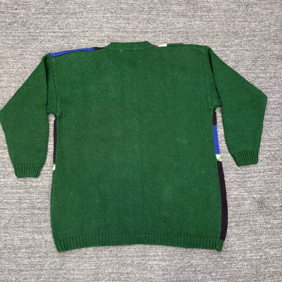 Vintage Kim Rogers Christmas Sweater Women Large Patchwork Cardigan Grandma Ugly - Image 3 of 4