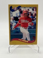 2002 TOPPS BOB ABREU #13 GOLD PARALLEL #D 1830/2002 SP