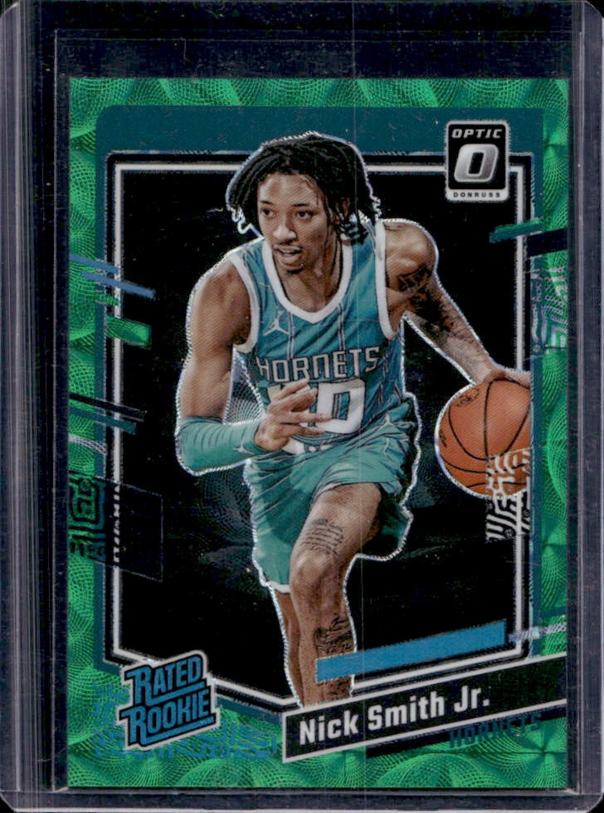 2023-24 Donruss Optic Nick Smith Jr. Green International Prizm Rated Rookie 1/65