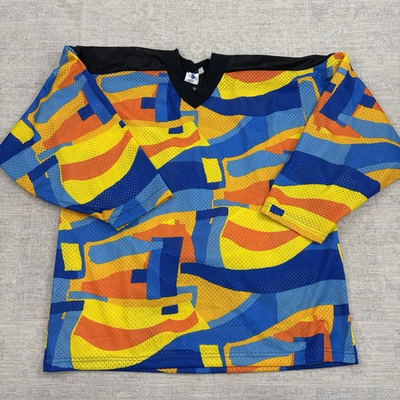 #ad Vintage High 5 Sportswear Geometric Pattern Soccer Jersey Made USA Men’s Size XL $18.74
