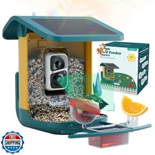 2K Smart Bird Feeder with Camera for Outdoor, Solar Powered, AI Identify 10,0