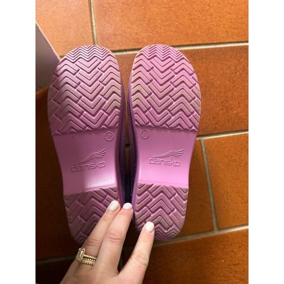 Dansko Purple Translucent Clogs - image 3