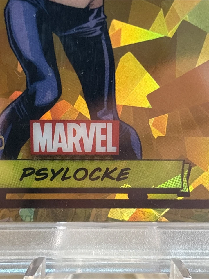 2024 Topps Chrome Marvel Sapphire TRUE GOLD 36/50 Psylocke #52 PSA 9 POP 1 - Image 3 of 4