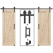 10FT Double Door Sliding Barn Door Hardware Track Kit & Handle,Big Industrial...
