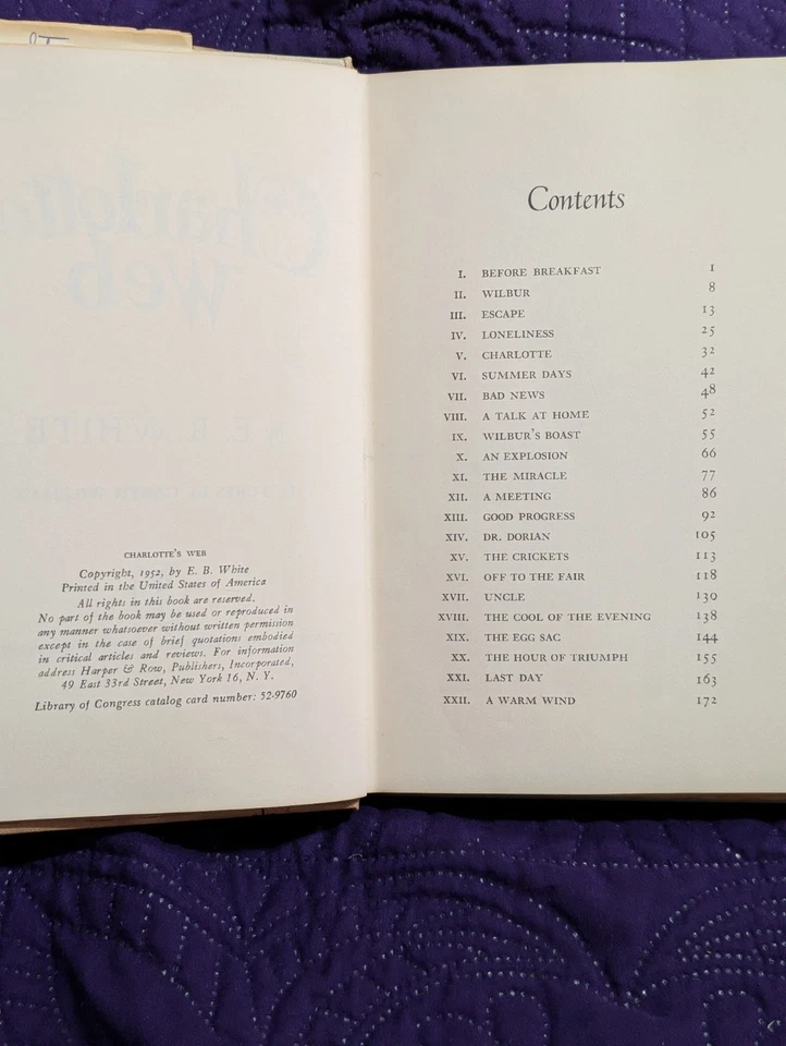 First Edition Of Charlotte’s Web By E.B.White. Hardcover English Classic Foto 2 de 3