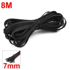 Cable Wire Wrap Expandable Flat Sleeving Black 6mm Width 8 Meters 26.2ft