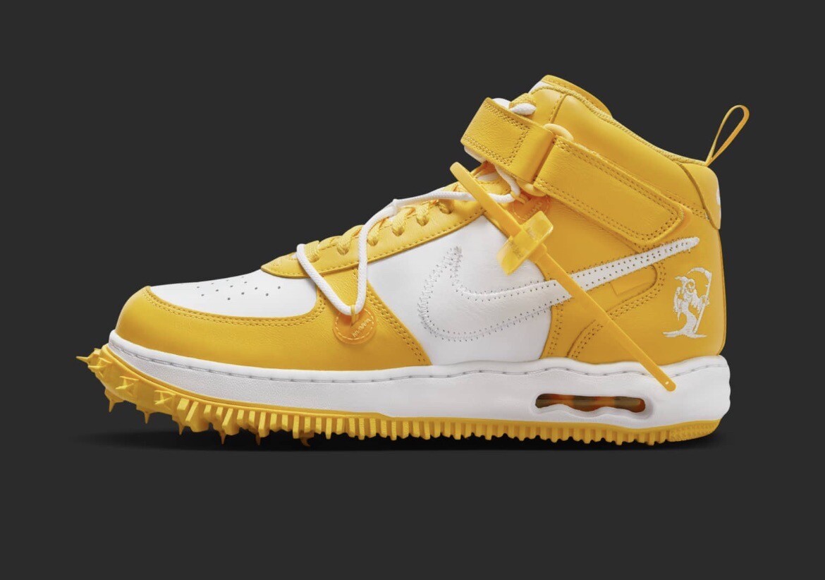 OFF WHITE X NIKE Off White™ x Nike Air Force 1 Mid ""Bianco e mais varsity"" UK7